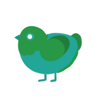 (unnamed), a turquoise and viridian chicken with a head pattern