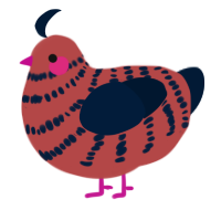 Wei Wuchick, a red and tumblr chicken with a bar pattern