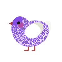 burple boy, a blurple and white chicken with a double-lace pattern