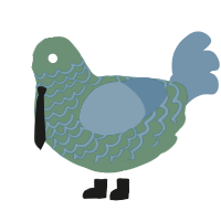 haha, a viridian and sapphire chicken with a lace pattern