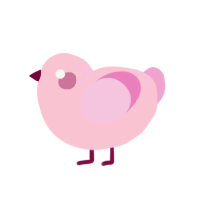 Lovingly Bald, a rose and pink chicken with a neck-band pattern