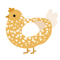 (unnamed), a honey and cream chicken with a speckle pattern