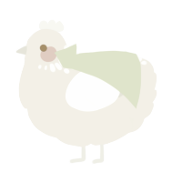 A cream and white chicken with a neck-speckle pattern