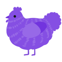 BluePurple, a blurple chicken with a bar pattern