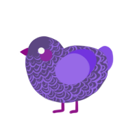 mayhaps, a overcast and blurple chicken with a double-lace pattern