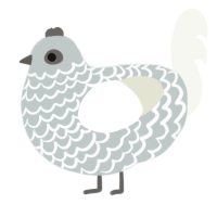 (unnamed), a silver and white chicken with a lace pattern