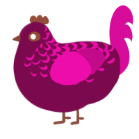 (unnamed), a wine and fuchsia chicken with a half-lace pattern