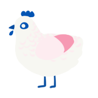 prima facie girl, a white and rose chicken with a half-lace pattern