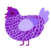 tastes really grape, a violet and lilac chicken with a lace pattern