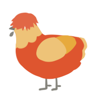 Orange Cream, a vermilion and honey chicken with a head pattern