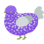 Petri Dish, a blurple and silver chicken with a speckle pattern