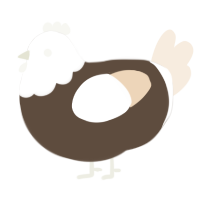 A bark and cream chicken with a head pattern