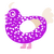 ラベンダー, a amethyst and cream chicken with a speckle pattern