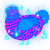 Confetti, a orchid and sapphire chicken with a lace pattern
