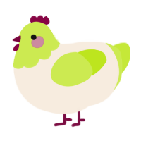 (unnamed), a cream and lime chicken with a head pattern