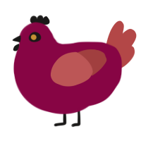 Liver, a maroon and red chicken