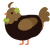 A black and bark chicken with a head pattern