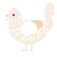 asbestos, a cream chicken with a speckle pattern