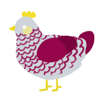 A mist and maroon chicken with a lace pattern
