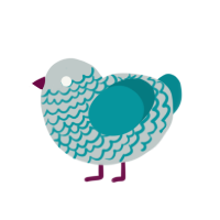 (unnamed), a silver and teal chicken with a lace pattern