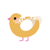 Canela Magmababy, a honey and cream chicken with a neck-speckle pattern