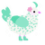 Crystal, a white and mint chicken with a speckle pattern