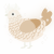 Mystic Flour, a cream and beige chicken with a lace pattern