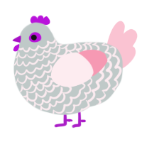 (unnamed), a silver and rose chicken with a lace pattern