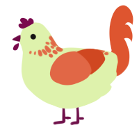 cinnamon apple, a apple and vermilion chicken with a neck-speckle pattern