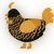 Echo, a black and orange chicken with a lace pattern