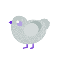 (unnamed), a silver chicken with a double-lace pattern