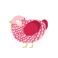 strawbaby, a rose and crimson chicken with a lace pattern