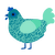 Sammy, a sea and mint chicken with a double-lace pattern