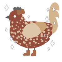 Cinammon, a russet and beige chicken with a speckle pattern