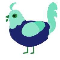 navy navy, a navy and mint chicken with a head pattern