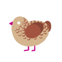 hazelnut choccy, a beige and russet chicken with a half-lace pattern