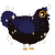 A black and navy chicken with a half-lace pattern