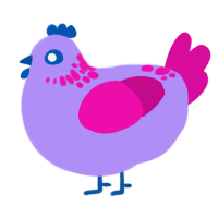 (unnamed), a lilac and fuchsia chicken with a neck-speckle pattern