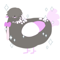 Finch, a grey and lavender chicken with a neck-speckle pattern