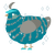 A sea and ash chicken with a bar pattern