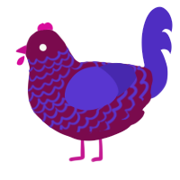 rum, a wine and indigo chicken with a lace pattern