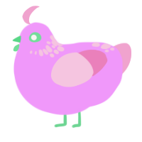 Pascale Pastel, a lavender and pink chicken with a neck-speckle pattern