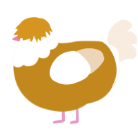 caramel, a ochre and cream chicken with a head pattern