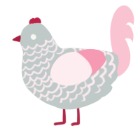 (unnamed), a silver and rose chicken with a lace pattern