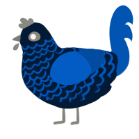 Abyss, a tumblr and ultramarine chicken with a lace pattern