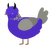 Bruce, a indigo and ash chicken with a neck-speckle pattern