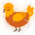 Polites, a brown and gold chicken with a head pattern