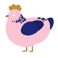 (unnamed), a rose and navy chicken with a neck-speckle pattern