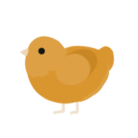 A orange chicken with a head pattern