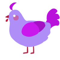 Purgle, a lilac and amethyst chicken